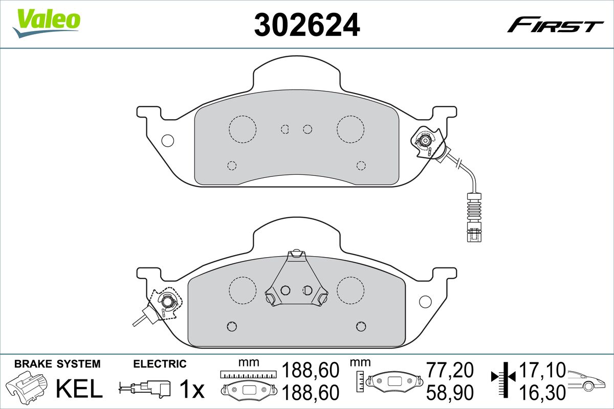 VALEO Fékbetét, mind 302624_VALEO